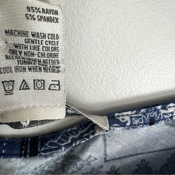 American Rag Blue Paisley Bandana Print Swing Boho Tunic Top Size 1X NWT - Picture 3 of 8